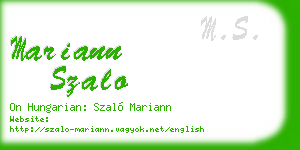 mariann szalo business card